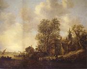 REMBRANDT Harmenszoon van Rijn View of a Town on a River Germany oil painting artist